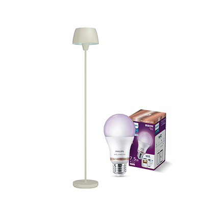 Philips 飛利浦 44102 Halo氛圍落地燈-燕麥灰 + Wiz燈泡 組合 PW014-SP